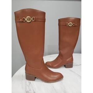 NEW SIZE 8.5 Tommy Hilfiger Women's Brown Dezy Equestrian Knee High Boots Riding